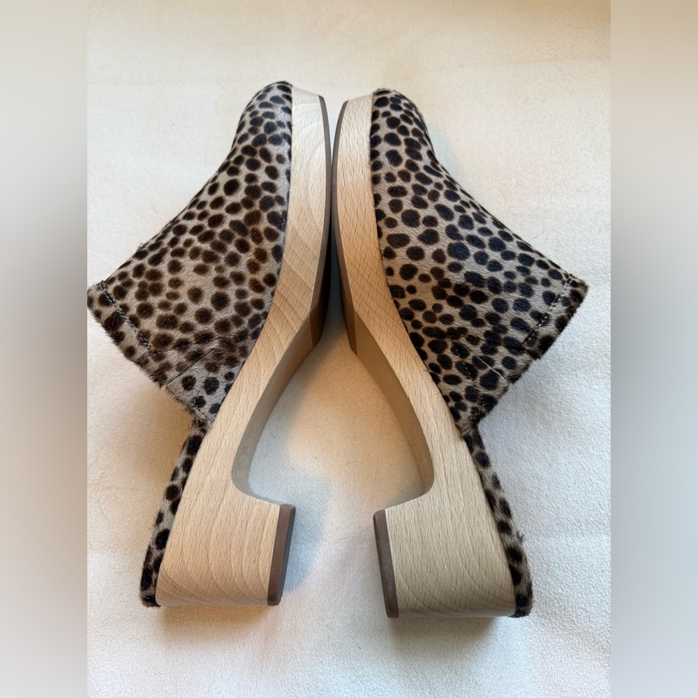 Madewell Leopard-Print Faux Fur Slip-On Mules - Tan/Black - Picture 4 of 6